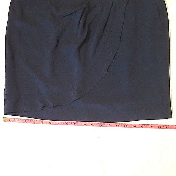 Ann Taylor LOFT Silk Wrap Skirt Straight Above Knee Side Zipper Pockets Pleated - Picture 12 of 16